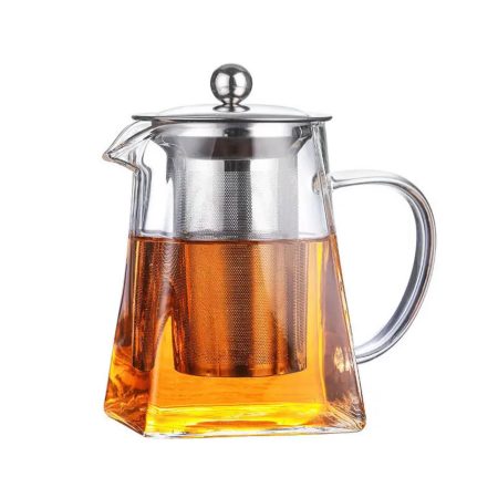 Square Base Glass Teapot 550ml