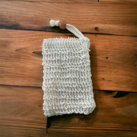 Exfoliating Sisal Soap Bag with drawstring